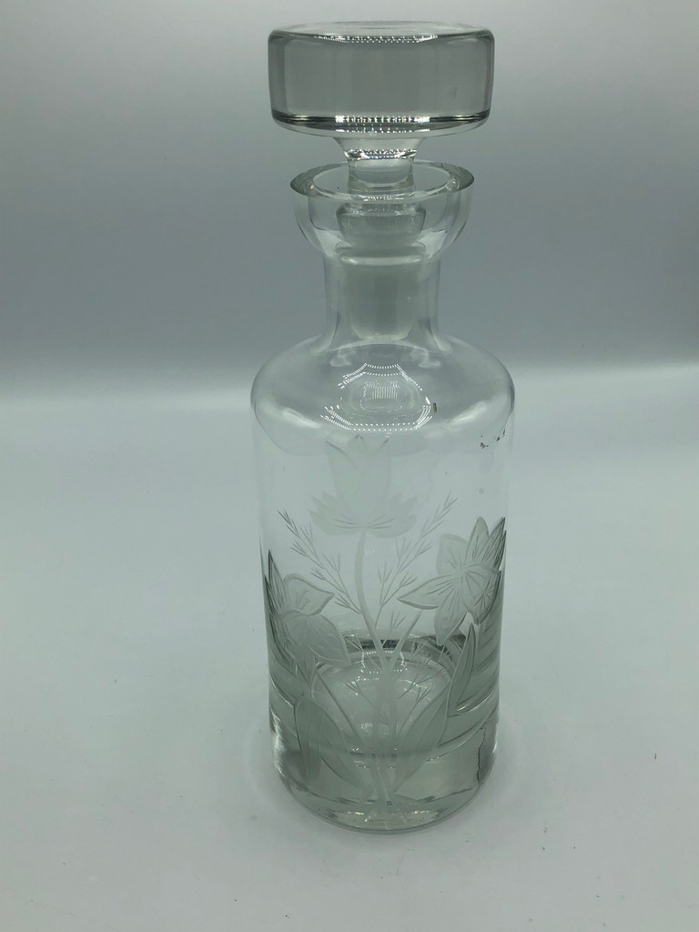 Etched Flower Decanter