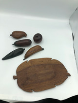 Wood Fruit Tray Set