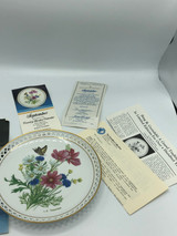 LE Thompson Floral Plate with paperwork