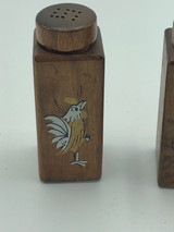 Vintage Chicken wooden  salt & Pepper shakers
