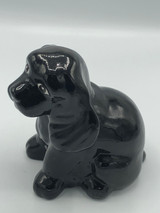 Vintage black ceramic dog