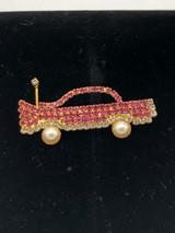 Hot Pink Studded gold tone car