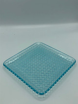 Blue Hobnail Square Plate