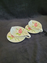 Mikasa Bone China June Rose Set of 2 Sauce Bowls and Saucers