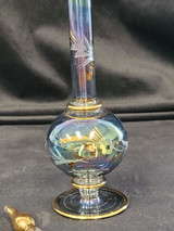 Egyptian Glass Fragrance Bottle Light Blue and Gold