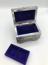 Metal Carving Jewelry box with velvet  lining