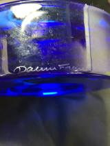 Daum France blue glass desk accessory