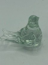 Clear Controlled Bubble Art glass bird