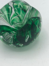 Green Marbled glass paperweight pen holder