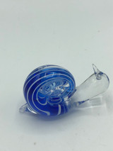 Blue & White glass snail