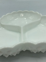 Fenton Milk glass hobnail divided dish