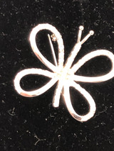Silver tone Crystal Butterfly brooch