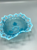 Vintage Blue glass footed bowl