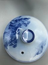 Blue Japanese teapot & 4 cups