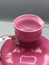 Large pink art glass water pitcher
