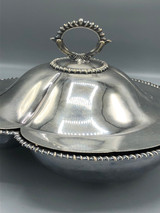 Victorian Elkington divided serving dish with handle