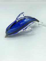 Blue glass dolphine figure
