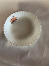 Chang Hee Vintage floral gold trim milk plate glass
