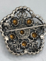 Marcasite Green Brooch