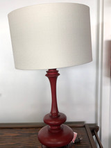 Red tone lamp with shade