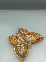 Vintage Iridescent orange butterfly dish