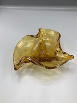 MCM Bubble Amber art glass bowl