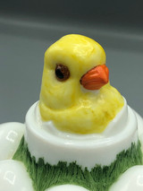 Westmoreland milk glass chick with painted lid