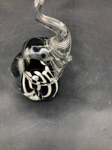 Black and White glass Elephant Figurine