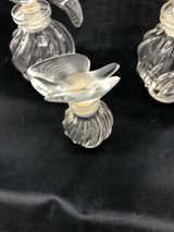 Lalique glass set of 3 bird perfume bottles