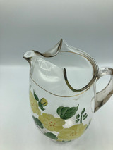 Hand Painted Yellow Flower Pitcher