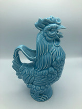 Large Porcelain Blue Rooster Pitcher