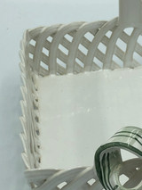 Portuguese White & Green Porcelain Basket