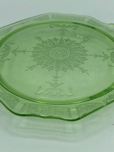 Depression Uranium  glass green Serving Plate