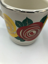 Set of 2 Vintage Signed Rose & Silver Mugs
