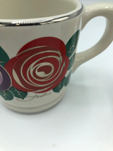 Set of 2 Vintage Signed Rose & Silver Mugs