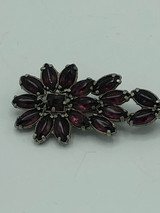 Silver plated Multi Purple Rhinestone Flower Pin