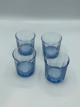 Set of 4 blue rocks glasses