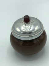 Condiment Container brown with silver lid