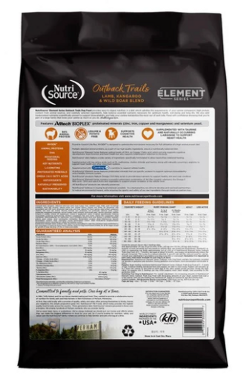 Nutrisource Element Series Outback Trails Recipe Lamb, Kangaroo & Wild