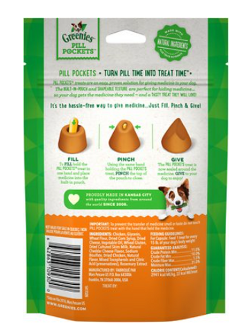 Greenies Pill Pockets for Capsules Cheese Flavor for Dogs Feeders Pet Supply