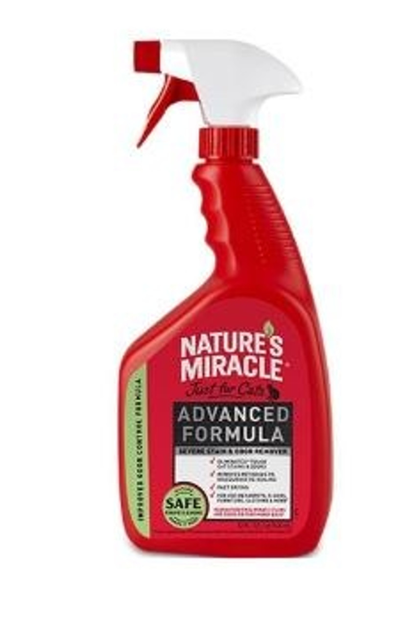 Nature's Miracle Advanced Stain & Odor Remover for Cats 32 oz Feeders