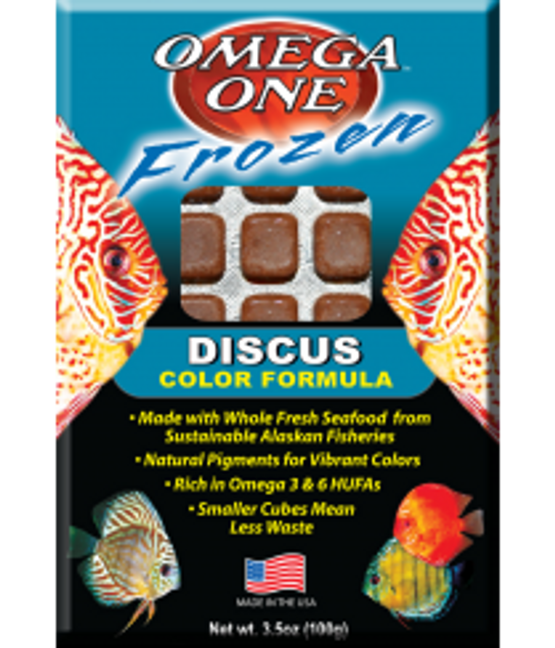 Omega One Frozen Discus Color Formula Food 3.5 oz - Feeders Pet Supply