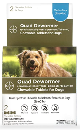Elanco Medium Dog Quad Dewormer 2 ct Feeders Pet Supply