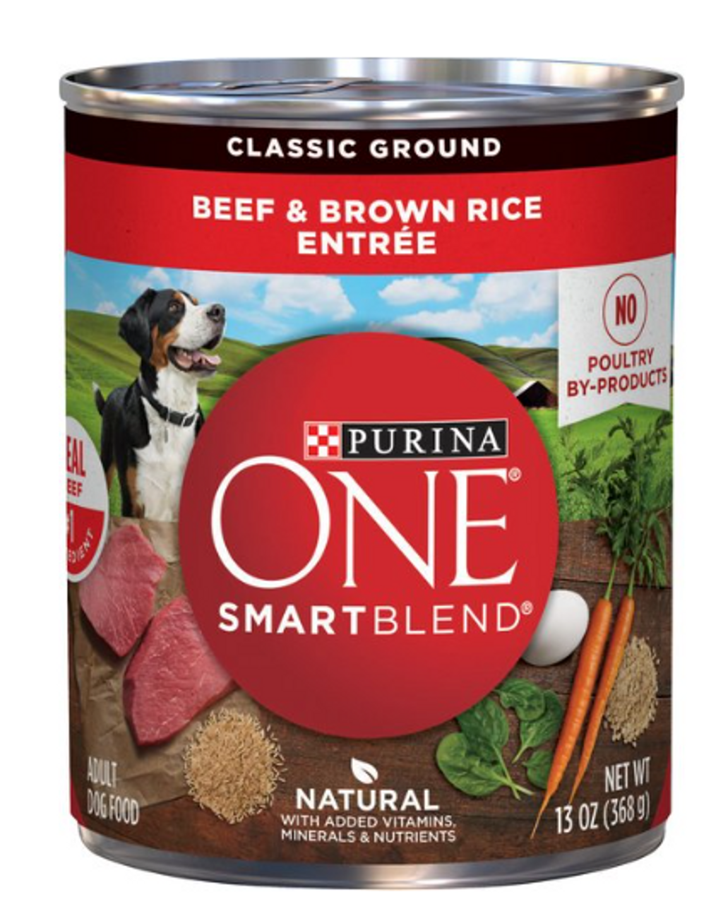 ONE SmartBlend Ground Beef & Brown Rice Entrée Adult Canned Dog Food - Feeders Supply