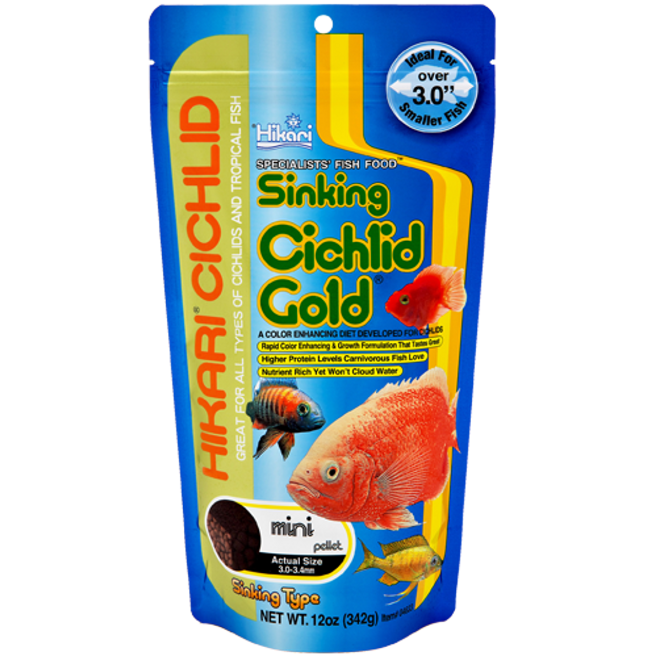 Hikari Sinking Cichlid Gold Mini Fish Food | 3.5 oz
