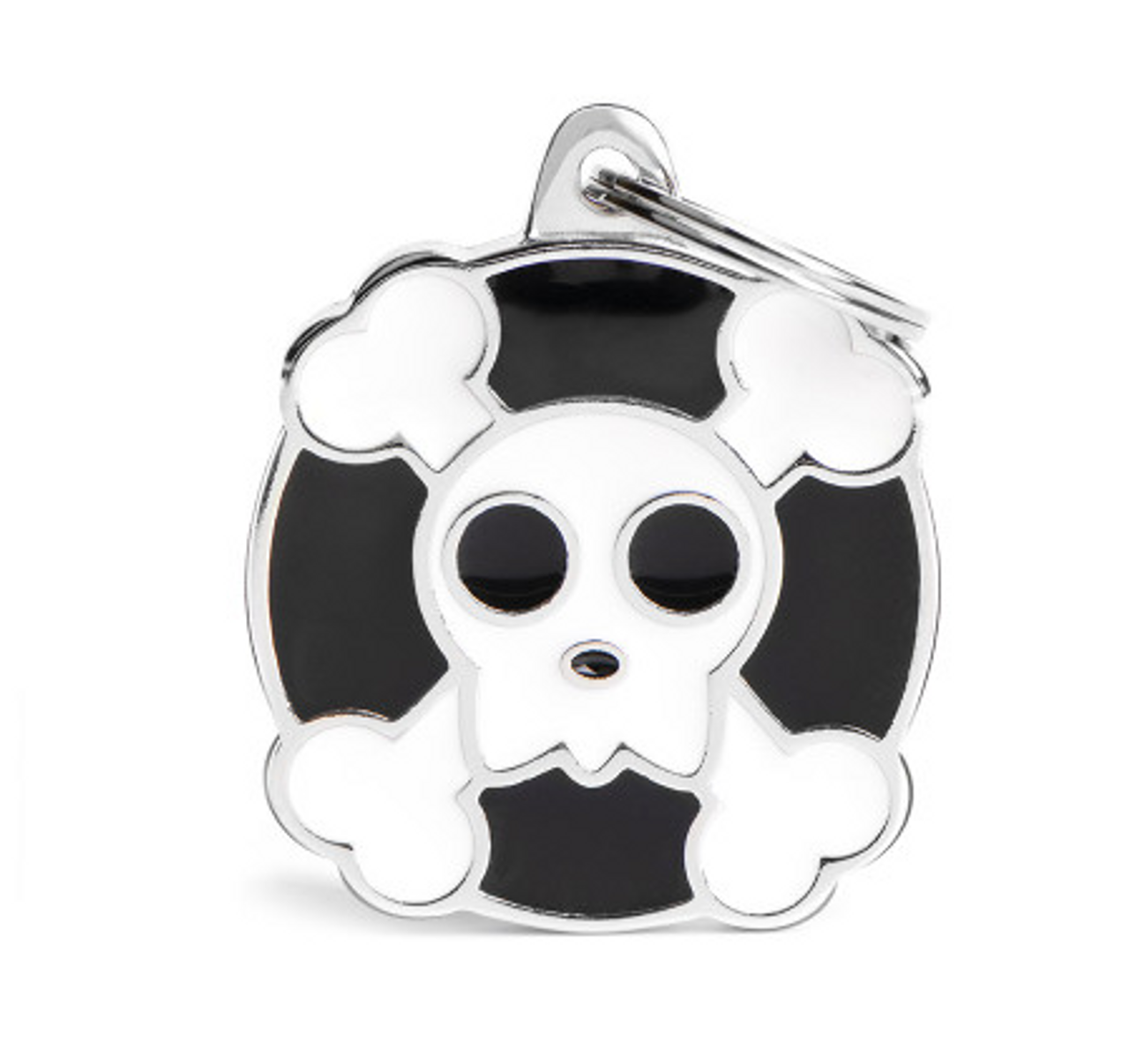 Skull and crossbones pet tags for dog or cat