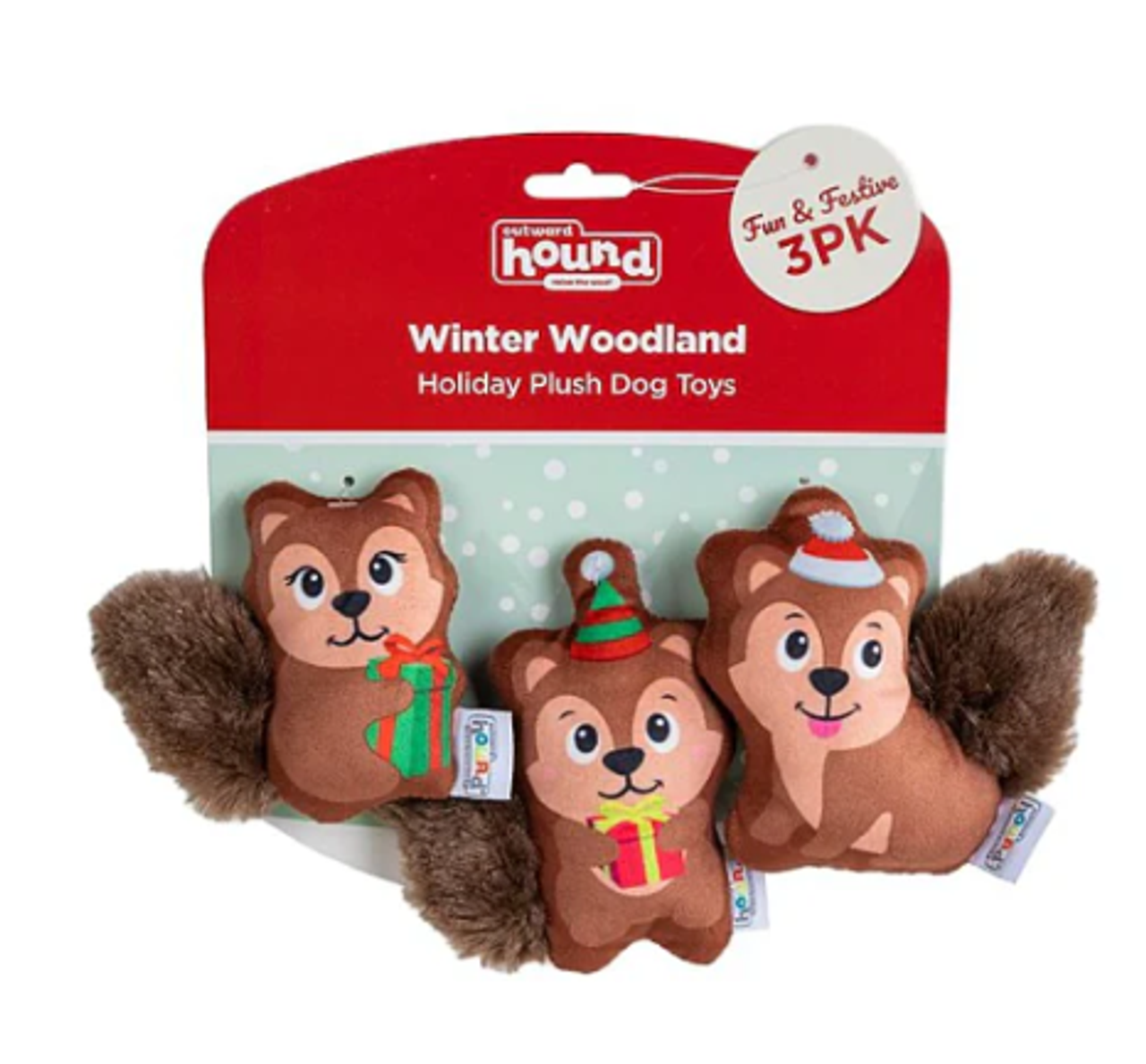 Outward Hound Holiday Plush Christmas Tree Dog Toy –