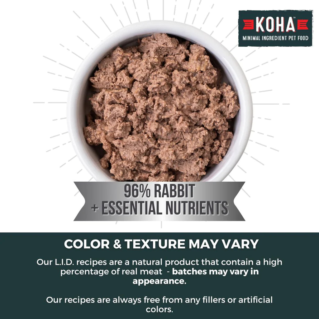 Koha Limited Ingredient Diet Rabbit Au Jus Canned Cat Food Feeders