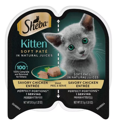 Sheba Perfect Portions Wet Kitten Food Pat Chicken Entre, Single 2.64 oz.