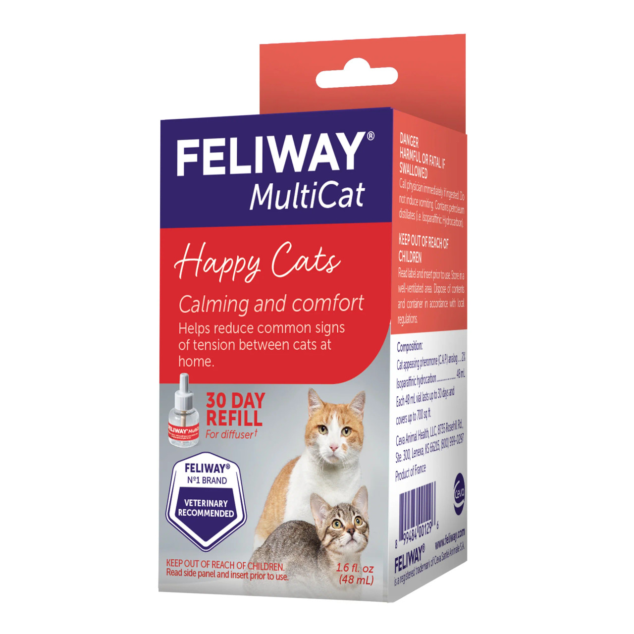 Feliway MultiCat 30 Day Diffuser Refill, 48-ml